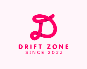 Pink Cursive Loop Letter D logo design