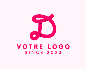 Cosmetic - Pink Cursive Loop Letter D logo design