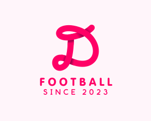 Swirl - Pink Cursive Loop Letter D logo design
