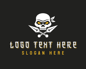 Mercenary - Ninja Warrior Skull logo design