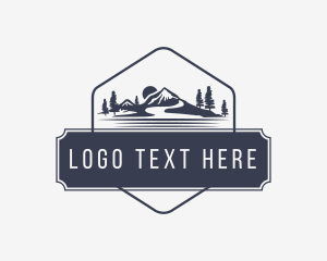 Mountain - Hipster Outdoor Camping Badge logo design