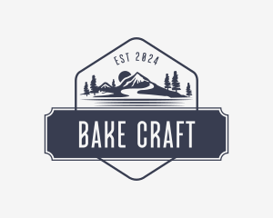 Hipster Outdoor Camping Badge logo design