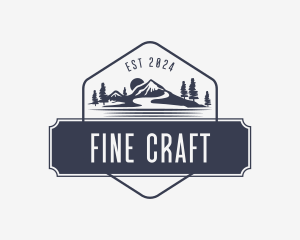 Hipster Outdoor Camping Badge logo design