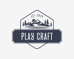 Hipster Outdoor Camping Badge logo design