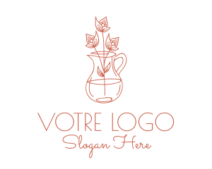 Flower Vase Plant  Logo