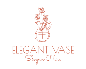 Flower Vase Plant  logo design