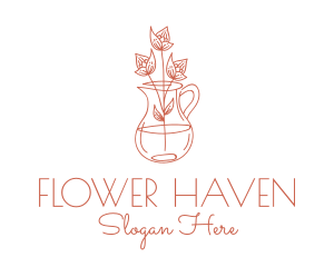 Flower Vase Plant  logo design