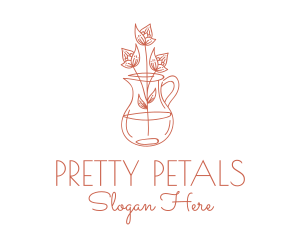 Flower Vase Plant  logo design