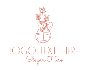 Flower Vase Plant  Logo