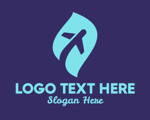 Travel Blog - Blue Airplane Flight logo design