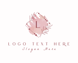 Beauty Product - Leaf Watercolor Wreath logo design