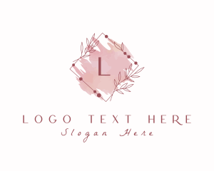 Leaf Watercolor Wreath Logo