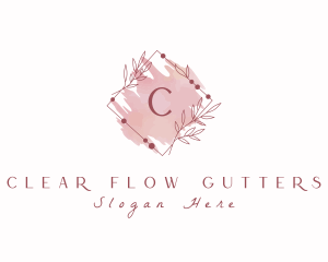 Leaf Watercolor Wreath logo design