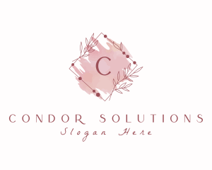 Leaf Watercolor Wreath logo design