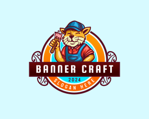 Renovation Cat Painter logo design