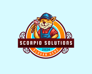 Renovation Cat Painter logo design