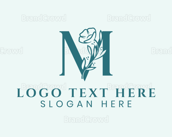 Flower Vine Letter M Logo