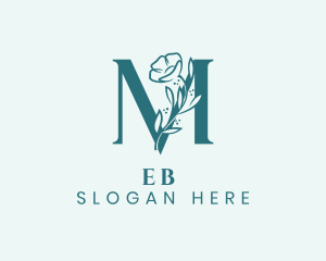 Vegetarian - Flower Vine Letter M logo design
