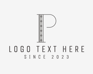 Metal Fabrication - Steel Bar Letter P logo design
