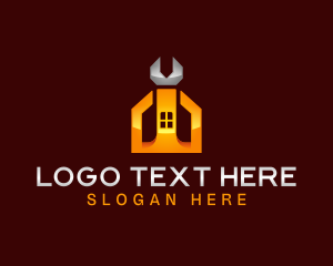 Tool - House Wrench Construction logo design