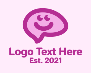 Hello - Pink Happy Brain logo design