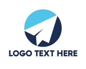 Aeroplane - Blue Paper Plane logo design