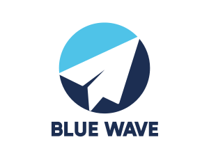 Blue Paper Plane logo design