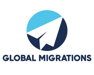 Immigration - Blue Paper Plane logo design