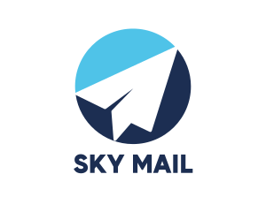 Blue Paper Plane logo design