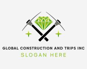 Excavation - Green Diamond Mining logo design