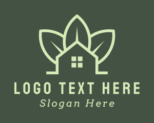 Green - Environmental Leaf House logo design
