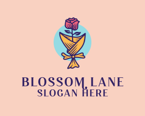 Bouquet - Valentine Rose Bouquet logo design