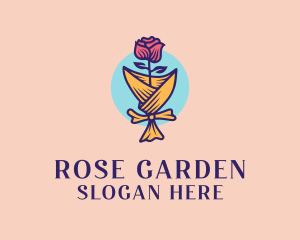 Rose - Valentine Rose Bouquet logo design