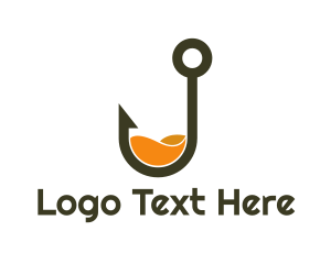 Fishing Hook - Orange Drink Hook logo design