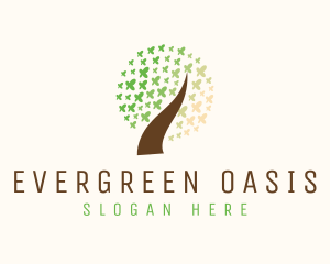 Arboretum - Leaf Butterfly Tree logo design