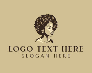 Curly Hair - Afro Woman Beauty logo design