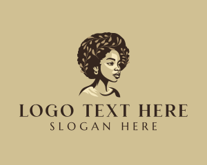 Afro Woman Beauty Logo