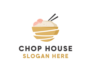 Chop - Asian Rice Meal Chop logo design