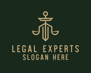 Law - Law Scale Sword logo design