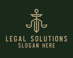 Law - Law Scale Sword logo design