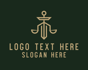 Law - Law Scale Sword logo design