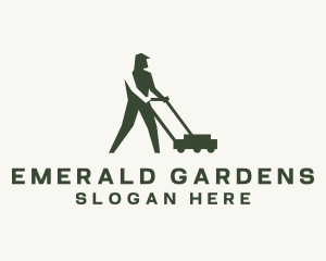 Lawn Mower Gardener logo design