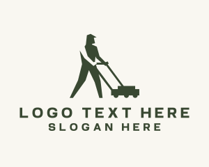 Lawn Care - Lawn Mower Gardener logo design