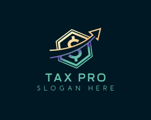 Taxation - Money Arrow Dollar logo design