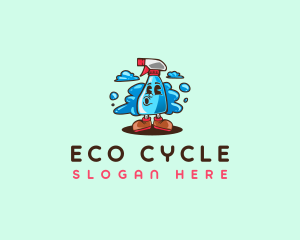 Recycling - Cleaner Disinfection Bubbles logo design