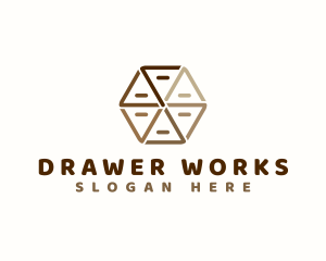 Drawer - Geometric Hexagon Cabinet logo design