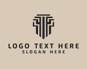 Justice Shield Pillar logo design