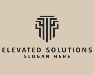 Law Pillar Letter T logo design