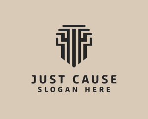 Justice - Justice Shield Pillar logo design