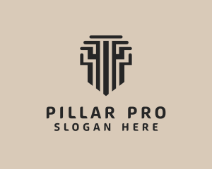 Justice Shield Pillar logo design